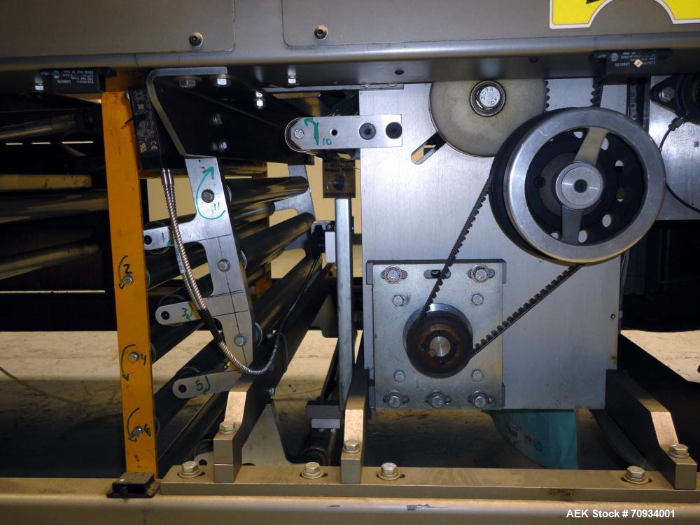 Used Arpac Brandpac Model BPMP-5342 Automatic Single Roll Shrink Bundler, for Print Registered Film.  Capable of Unsupported Multipack Shrink Bundling or Tray Product Shrink Bundling. OEM rated speed...