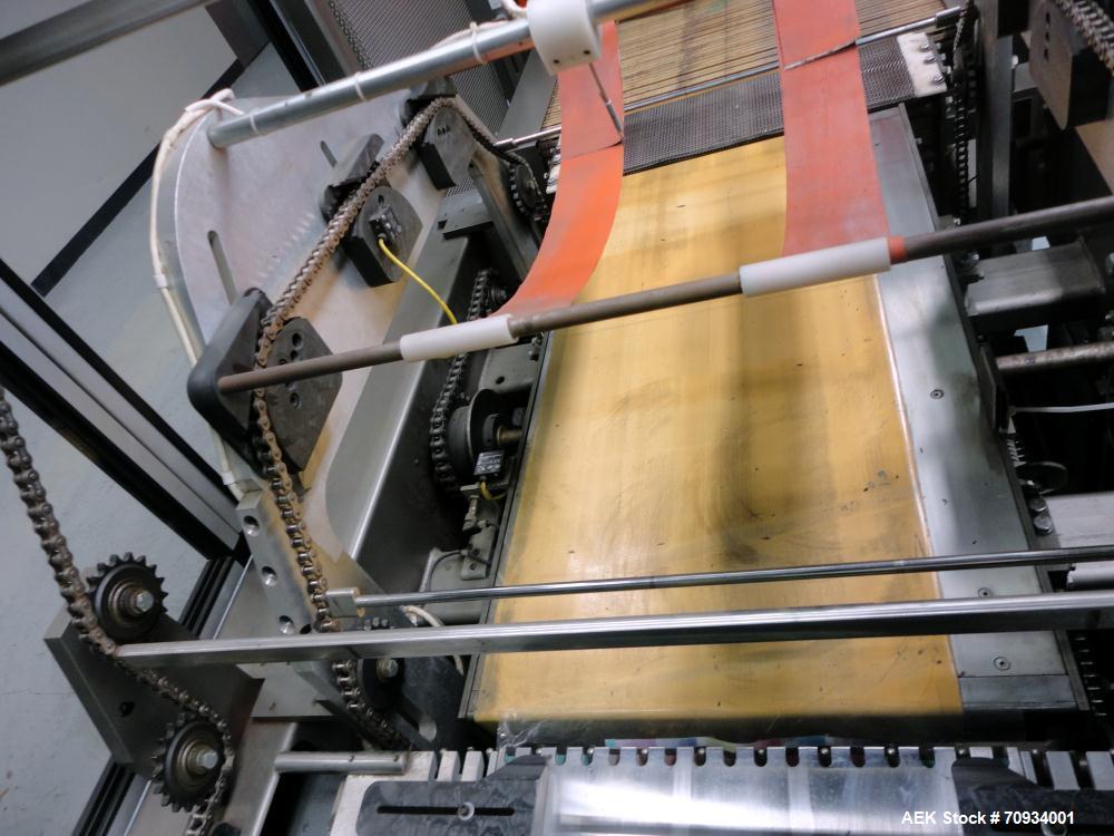 Used Arpac Brandpac Model BPMP-5342 Automatic Single Roll Shrink Bundler, for Print Registered Film.  Capable of Unsupported Multipack Shrink Bundling or Tray Product Shrink Bundling. OEM rated speed...