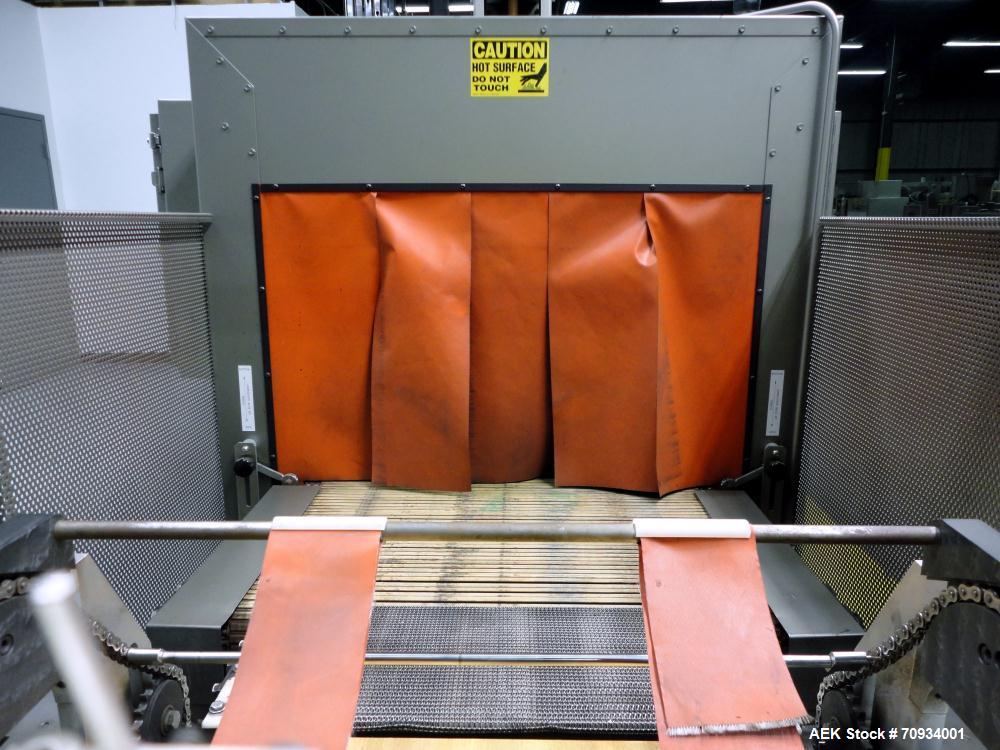 Used Arpac Brandpac Model BPMP-5342 Automatic Single Roll Shrink Bundler, for Print Registered Film.  Capable of Unsupported Multipack Shrink Bundling or Tray Product Shrink Bundling. OEM rated speed...
