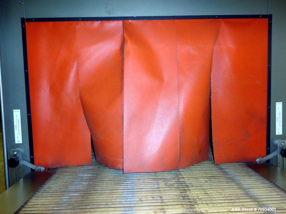 Used Arpac Brandpac Model BPMP-5342 Automatic Single Roll Shrink Bundler, for Print Registered Film.  Capable of Unsupported Multipack Shrink Bundling or Tray Product Shrink Bundling. OEM rated speed...