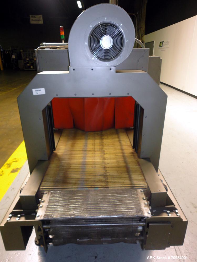 Used Arpac Brandpac Model BPMP-5342 Automatic Single Roll Shrink Bundler, for Print Registered Film.  Capable of Unsupported Multipack Shrink Bundling or Tray Product Shrink Bundling. OEM rated speed...