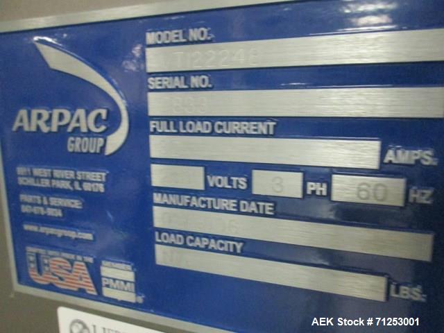 Used Arpac Group VT12248 Packaging Machine, 32A, 230V, 3 PH, 60 Hz,mfg. 2006, s/n 7833.
