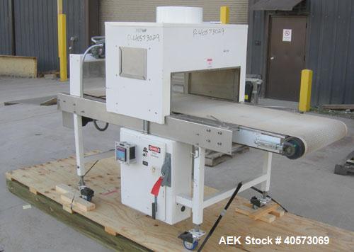 Used Omega Design DL-27 Dual Lane Shrink Bundler. Capable of speeds up to 240 BPM. Maximum product height 11". Maximum film width 26". 3/60/208/240V. Includes Omega shrink tunnel. Last used in solid ...