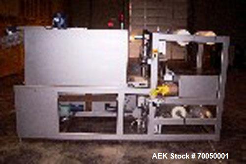 Used Dorell Sleeve Wrapper, Model SW20AICST1220. Automatic right angle with integrated tunnel rated up to 20 bundles per minute. Features 20" wide x 12" high clearance and solid jaw power infeed (12"...