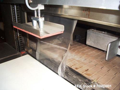 Used Dorell Sleeve Wrapper, Model SW20AICST1220. Automatic right angle with integrated tunnel rated up to 20 bundles per minute. Features 20" wide x 12" high clearance and solid jaw power infeed (12"...