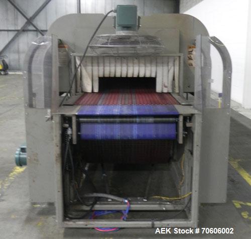 Used Douglas Contour Model M-75 Multi-Pack Shrink Bundler capable of speeds up to 75 cycles per minute. Now configured for print registered film, unsupported 8 oz and 11 oz bottles in multiple lanes,...