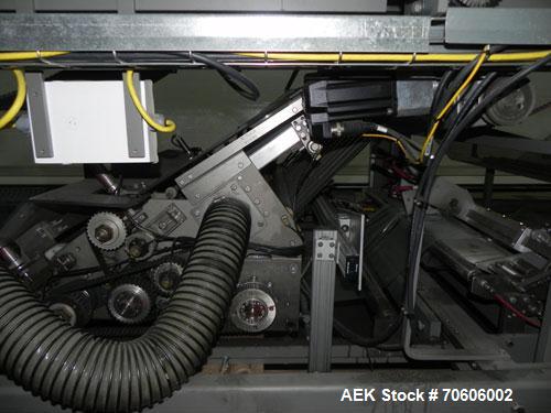 Used Douglas Contour Model M-75 Multi-Pack Shrink Bundler capable of speeds up to 75 cycles per minute. Now configured for print registered film, unsupported 8 oz and 11 oz bottles in multiple lanes,...