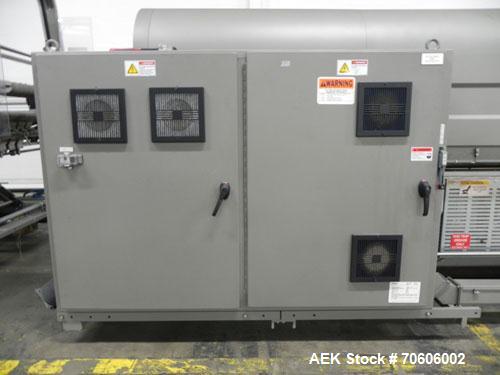 Used Douglas Contour Model M-75 Multi-Pack Shrink Bundler capable of speeds up to 75 cycles per minute. Now configured for print registered film, unsupported 8 oz and 11 oz bottles in multiple lanes,...