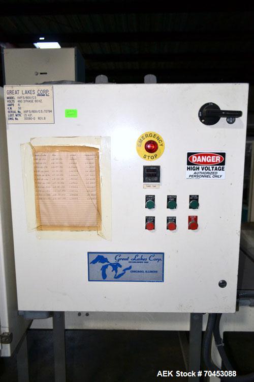 Used Great Lakes 1748 Shrink Bundler with model HVP 5/60/11 shrink tunnel