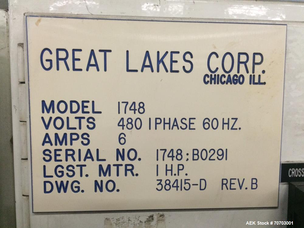 Used Great Lakes Oversized Inline Shrink Bundler. Model 1748 Shrink Bundler wit
