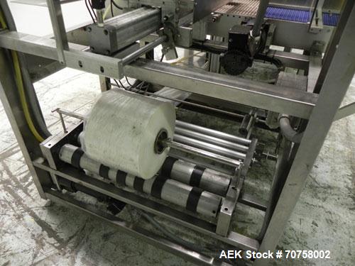 Used Great Lakes Model 708 E-27 Shrink Bundler capable of speeds up to 15 bundles per minute (depending on container size and pack pattern). Will handle bundles up to 12" high x 13" deep. Has a 27" w...