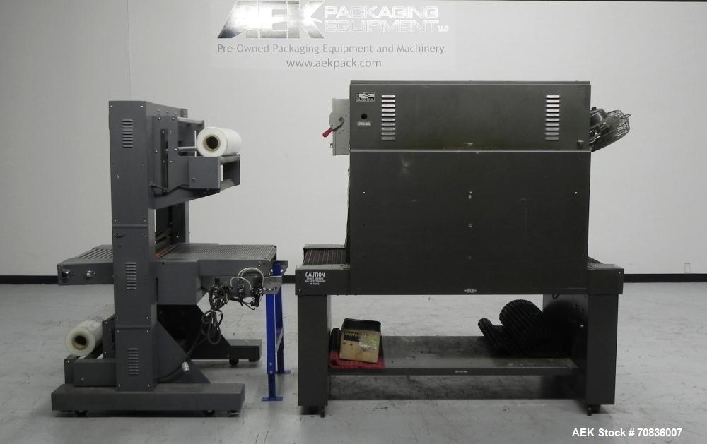 Used Heat Seal Model SW 2414 Semi-Automatic Shrink Bundler & Eastey Model ET 2420 Shrink Tunnel. Bundler has top and bottom power-assisted film unwind. Has 24" (wide) seal jaw with a 14" (tall) openi...