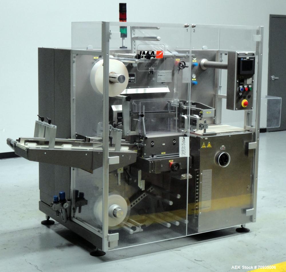 Used IMA BFB MS300 Shrink Bundler or stretch banding machine for carton multi-packing. Capable of speeds up to 40 bundles per minute. Uses PE type films. Max film speed to 150' per minute. Inline and...