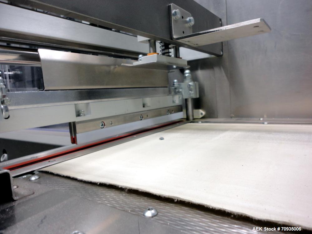 Used IMA BFB MS300 Shrink Bundler or stretch banding machine for carton multi-packing. Capable of speeds up to 40 bundles per minute. Uses PE type films. Max film speed to 150' per minute. Inline and...