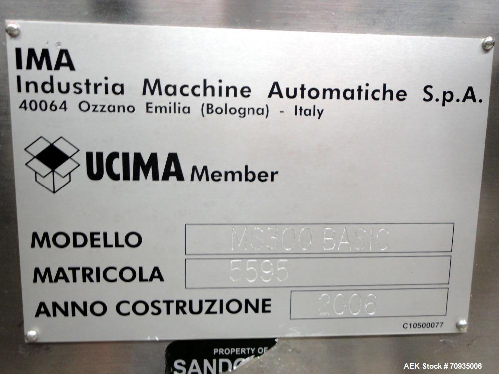 Used IMA BFB MS300 Shrink Bundler or stretch banding machine for carton multi-packing. Capable of speeds up to 40 bundles per minute. Uses PE type films. Max film speed to 150' per minute. Inline and...