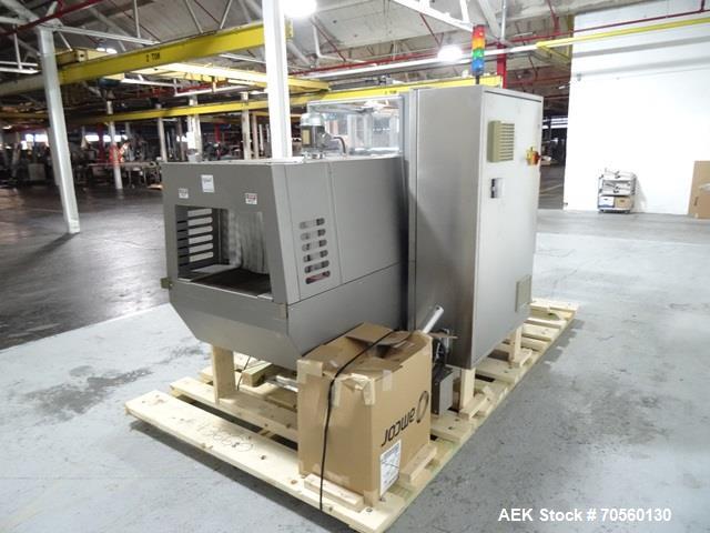Used IMA BFB Model MS500BPBR Bundler. Machine is capable of speeds up to 30 bundles per minute. Has a package size range of 30mm to 280mm (wide) x 60mm to 300mm (long) x 30mm to 155mm (tall). Has a 1...