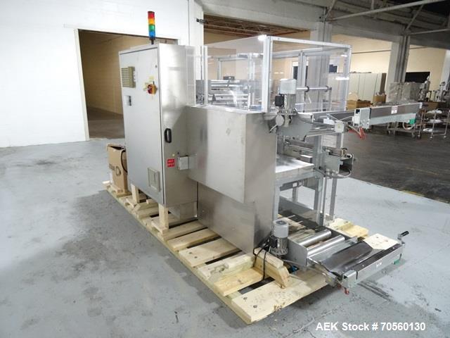 Used IMA BFB Model MS500BPBR Bundler. Machine is capable of speeds up to 30 bundles per minute. Has a package size range of 30mm to 280mm (wide) x 60mm to 300mm (long) x 30mm to 155mm (tall). Has a 1...