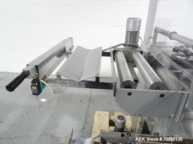 Used IMA BFB Model MS500BPBR Bundler. Machine is capable of speeds up to 30 bundles per minute. Has a package size range of 30mm to 280mm (wide) x 60mm to 300mm (long) x 30mm to 155mm (tall). Has a 1...