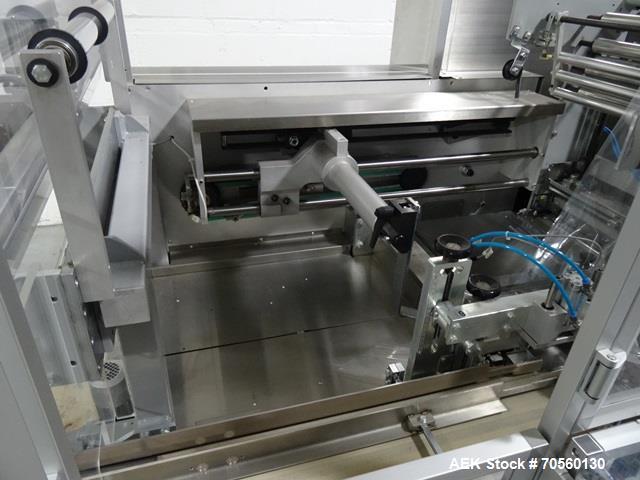 Used IMA BFB Model MS500BPBR Bundler. Machine is capable of speeds up to 30 bundles per minute. Has a package size range of 30mm to 280mm (wide) x 60mm to 300mm (long) x 30mm to 155mm (tall). Has a 1...