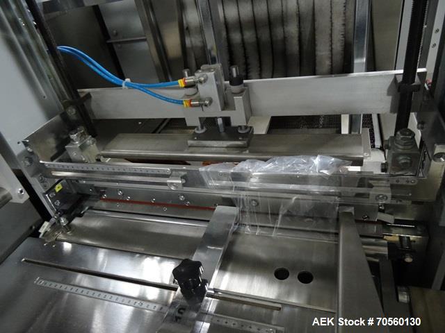 Used IMA BFB Model MS500BPBR Bundler. Machine is capable of speeds up to 30 bundles per minute. Has a package size range of 30mm to 280mm (wide) x 60mm to 300mm (long) x 30mm to 155mm (tall). Has a 1...