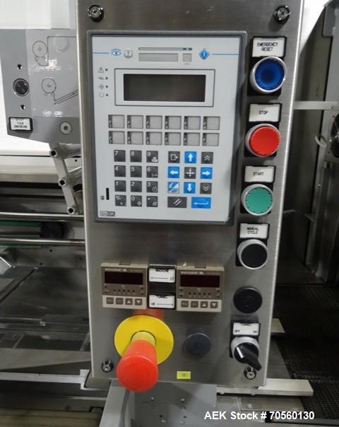 Used IMA BFB Model MS500BPBR Bundler. Machine is capable of speeds up to 30 bundles per minute. Has a package size range of 30mm to 280mm (wide) x 60mm to 300mm (long) x 30mm to 155mm (tall). Has a 1...