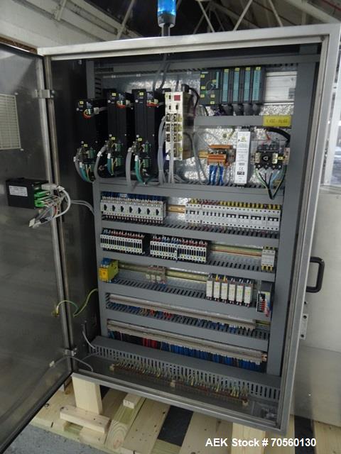 Used IMA BFB Model MS500BPBR Bundler. Machine is capable of speeds up to 30 bundles per minute. Has a package size range of 30mm to 280mm (wide) x 60mm to 300mm (long) x 30mm to 155mm (tall). Has a 1...