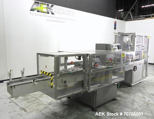 Used Multipack Model F43 Stretch Bundler. Capable of speeds up to 45 bundles per minute. Package size range: (Length or A) 30mm - 350mm (Width or B) 12mm - 200mm (Depth or C) 50mm - 200mm. Equipped w...