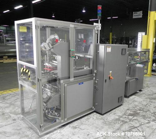Used Multipack Model F43 Stretch Bundler. Capable of speeds up to 45 bundles per minute. Package size range: (Length or A) 30mm - 350mm (Width or B) 12mm - 200mm (Depth or C) 50mm - 200mm. Equipped w...