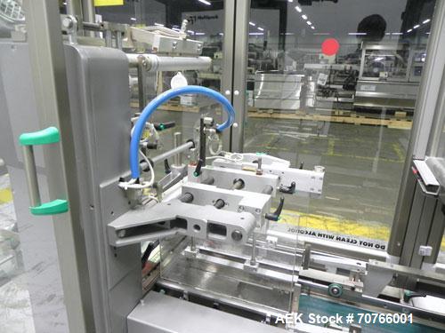 Used Multipack Model F43 Stretch Bundler. Capable of speeds up to 45 bundles per minute. Package size range: (Length or A) 30mm - 350mm (Width or B) 12mm - 200mm (Depth or C) 50mm - 200mm. Equipped w...