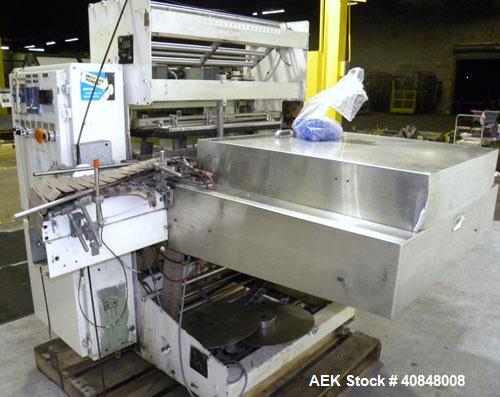 Used Omega Design Model DL-27 Dual Lane Shrink Bundler. Capable of speeds from 200 to 240 BPM (depending on product size and pattern). Has a Max film width of 26". Maximum product Height: up to 11".H...