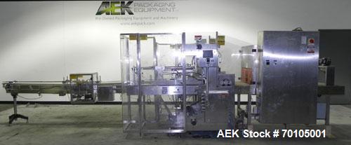 Used Omega Design Model DL-27 Dual Lane Multi-Pack Shrink Bundler. All stainless steel construction with Lexan type interlocked guarding. “Inline / Offset” infeed, utilizing single lane parallel dire...