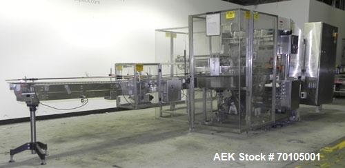 Used Omega Design Model DL-27 Dual Lane Multi-Pack Shrink Bundler. All stainless steel construction with Lexan type interlocked guarding. “Inline / Offset” infeed, utilizing single lane parallel dire...