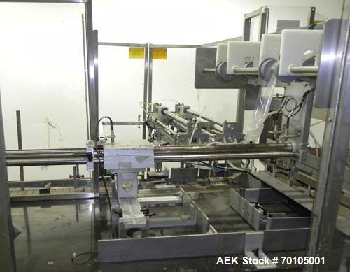 Used Omega Design Model DL-27 Dual Lane Multi-Pack Shrink Bundler. All stainless steel construction with Lexan type interlocked guarding. “Inline / Offset” infeed, utilizing single lane parallel dire...