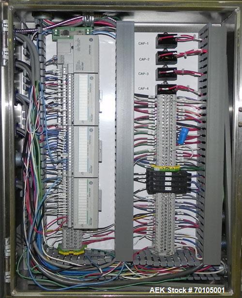 Used Omega Design Model DL-27 Dual Lane Multi-Pack Shrink Bundler. All stainless steel construction with Lexan type interlocked guarding. “Inline / Offset” infeed, utilizing single lane parallel dire...
