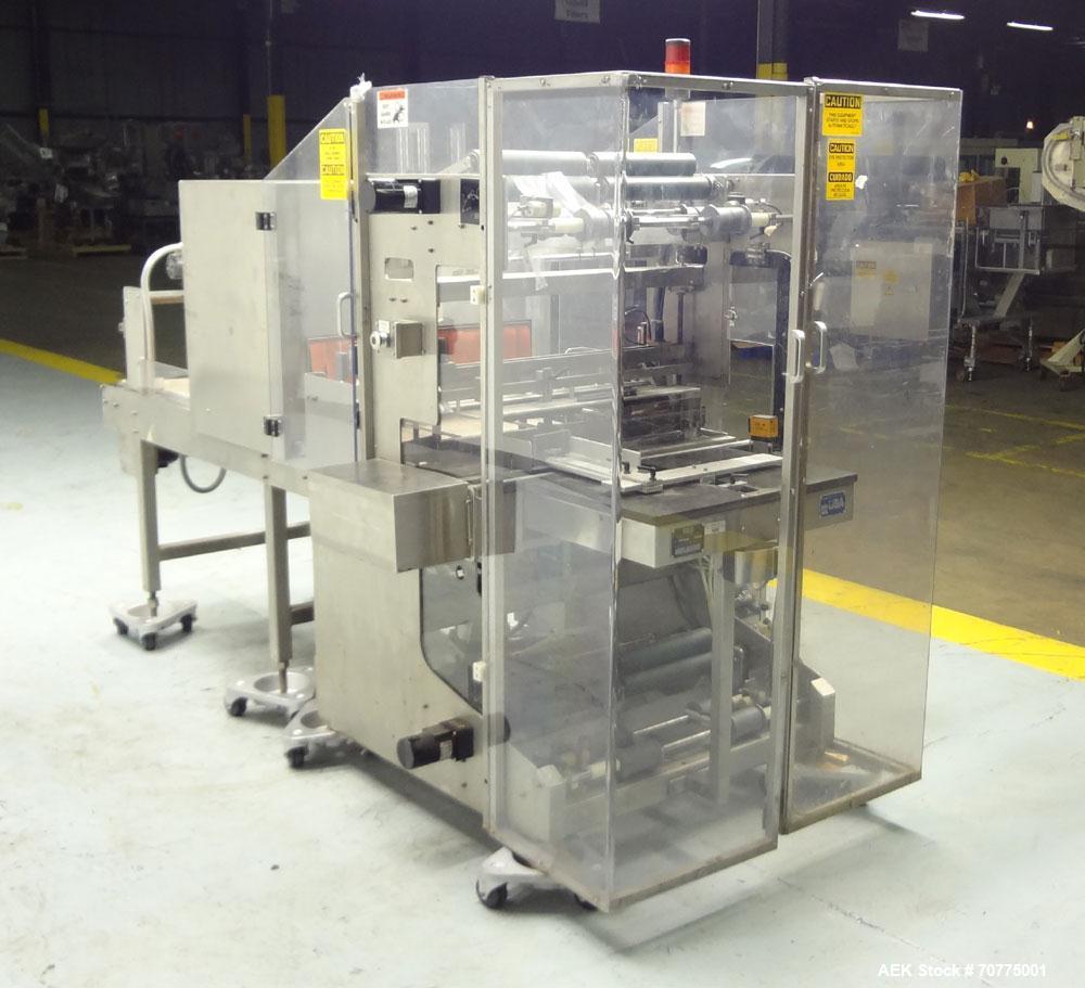 Used Omega Design Model DL-27 Dual Lane Shrink Bundler. All Stainless Steel constriction. Capable of speeds from 10-40 (20 cycles max)  bundles per minute, depending on configuration. Designed for du...
