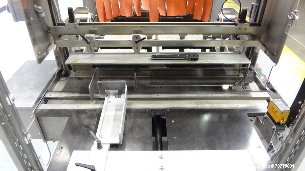 Used Omega Design Model DL-27 Dual Lane Shrink Bundler. All Stainless Steel constriction. Capable of speeds from 10-40 (20 cycles max)  bundles per minute, depending on configuration. Designed for du...