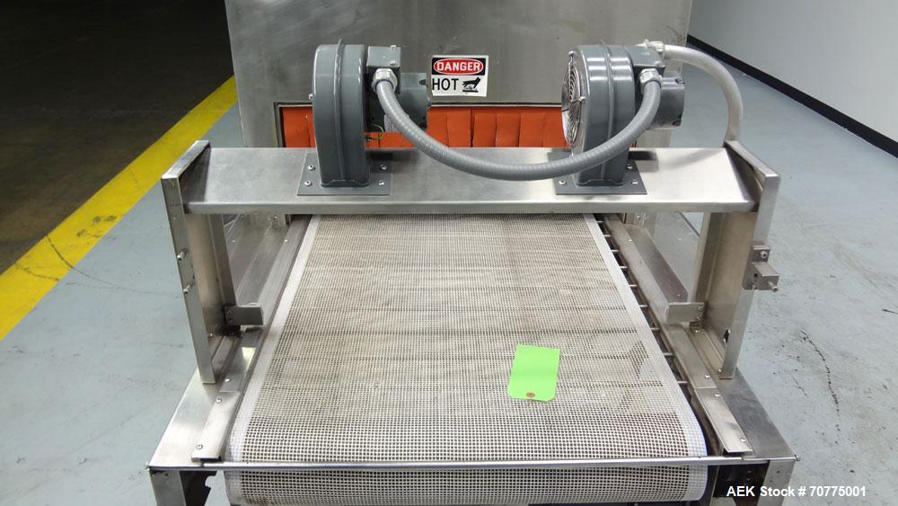 Used Omega Design Model DL-27 Dual Lane Shrink Bundler. All Stainless Steel constriction. Capable of speeds from 10-40 (20 cycles max)  bundles per minute, depending on configuration. Designed for du...