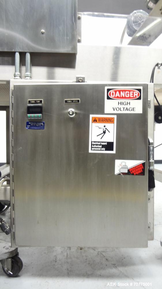 Used Omega Design Model DL-27 Dual Lane Shrink Bundler. All Stainless Steel constriction. Capable of speeds from 10-40 (20 cycles max)  bundles per minute, depending on configuration. Designed for du...