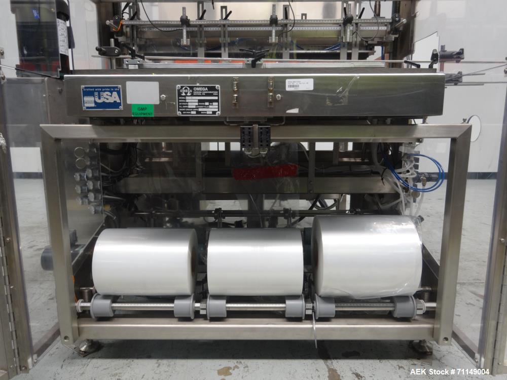 Used Omega Design Model TL-36 Triple Lane Stainless Steel Shrink Bundler