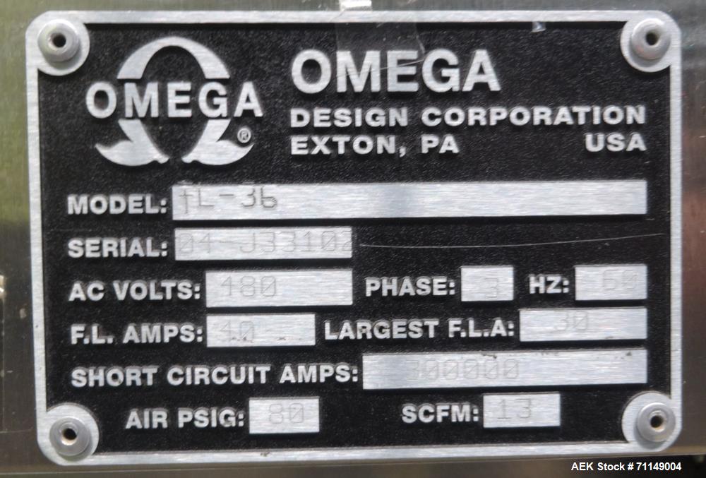 Used Omega Design Model TL-36 Triple Lane Stainless Steel Shrink Bundler