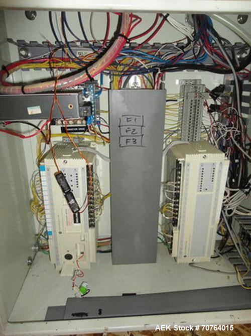 Used Omega Design Model SL-18 Shrink Bundler capable of speeds from 120 - 150 containers per minute depending on container size and pack pattern. Single lane unit with right angle infeed and integrat...