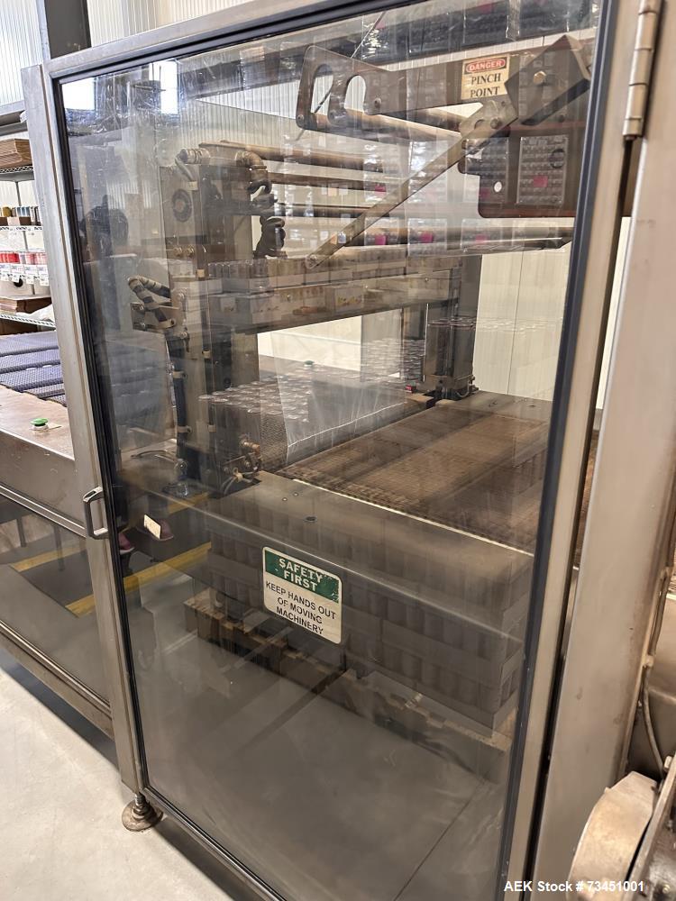 Used PMI SIB-30 Automatic Inline Shrink Bundler with Tunnel – 30 PPM, AB Controls, Film Rolls Included