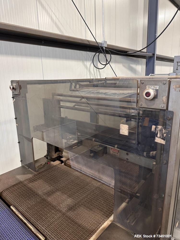 Used PMI SIB-30 Automatic Inline Shrink Bundler with Tunnel – 30 PPM, AB Controls, Film Rolls Included