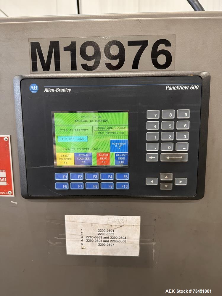 Used PMI SIB-30 Automatic Inline Shrink Bundler with Tunnel – 30 PPM, AB Controls, Film Rolls Included