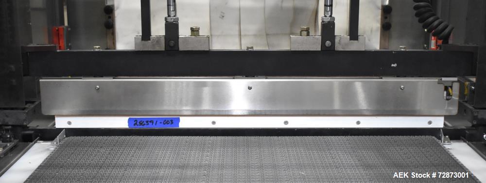 Used PMI (Arpac) Model SIB-35 Automatic Inline Shrink Bundler. Capable of speeds up to 30 bundles per minute (depending on application). Has a 35"W seal bar and 17" max height clearance. Tunnel apera...
