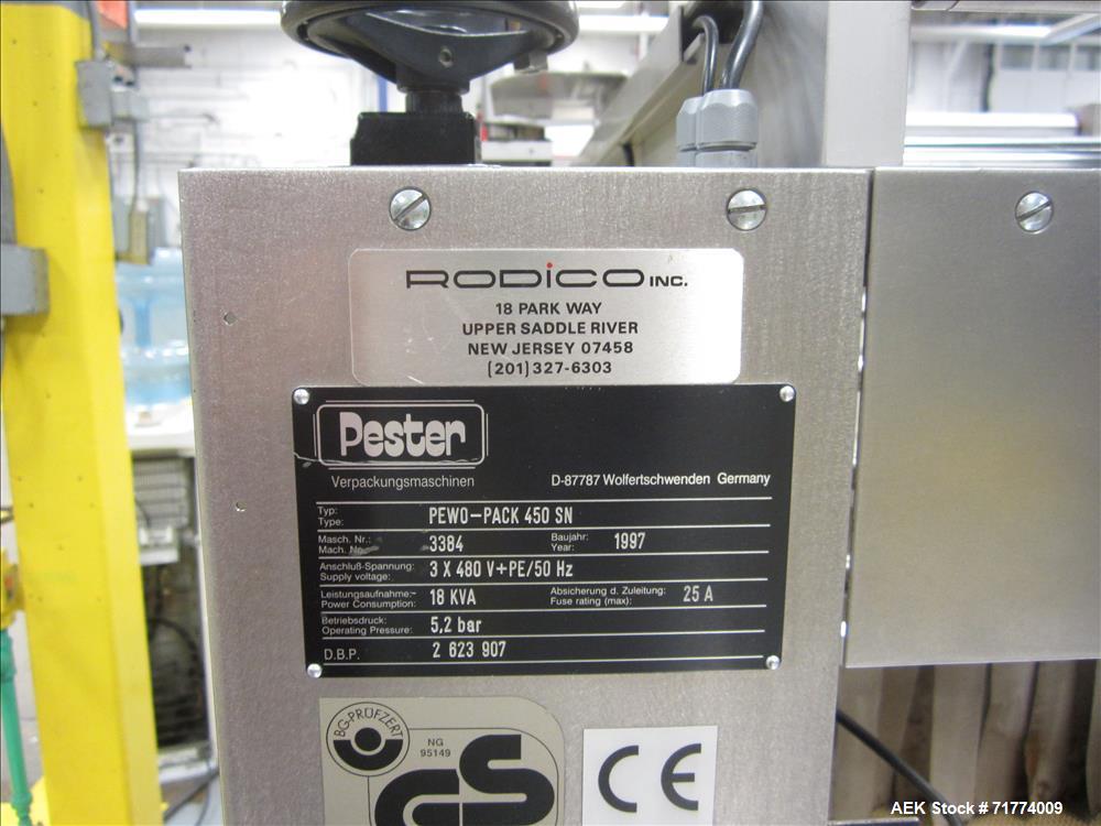 Used Pester Pewo pack 450 shrink bundler and tunnel