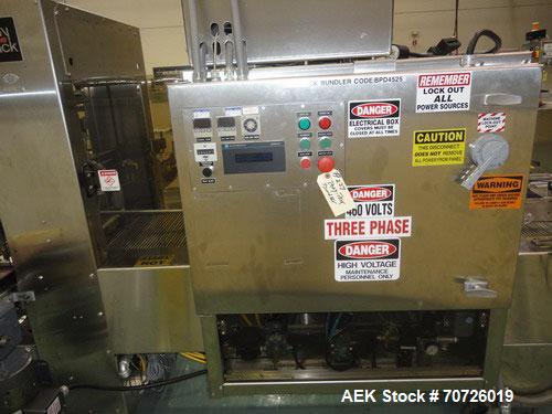 Used Polypack PH16 Multipack shrink bundler. Capable of speeds up to 30 bundles per minute. Product size range: (Diam) 3/4" to 4-1/4". Has 16"w seal bar.Pack pattern versatility: 2,3,4,5,6,8,9,10,12 ...