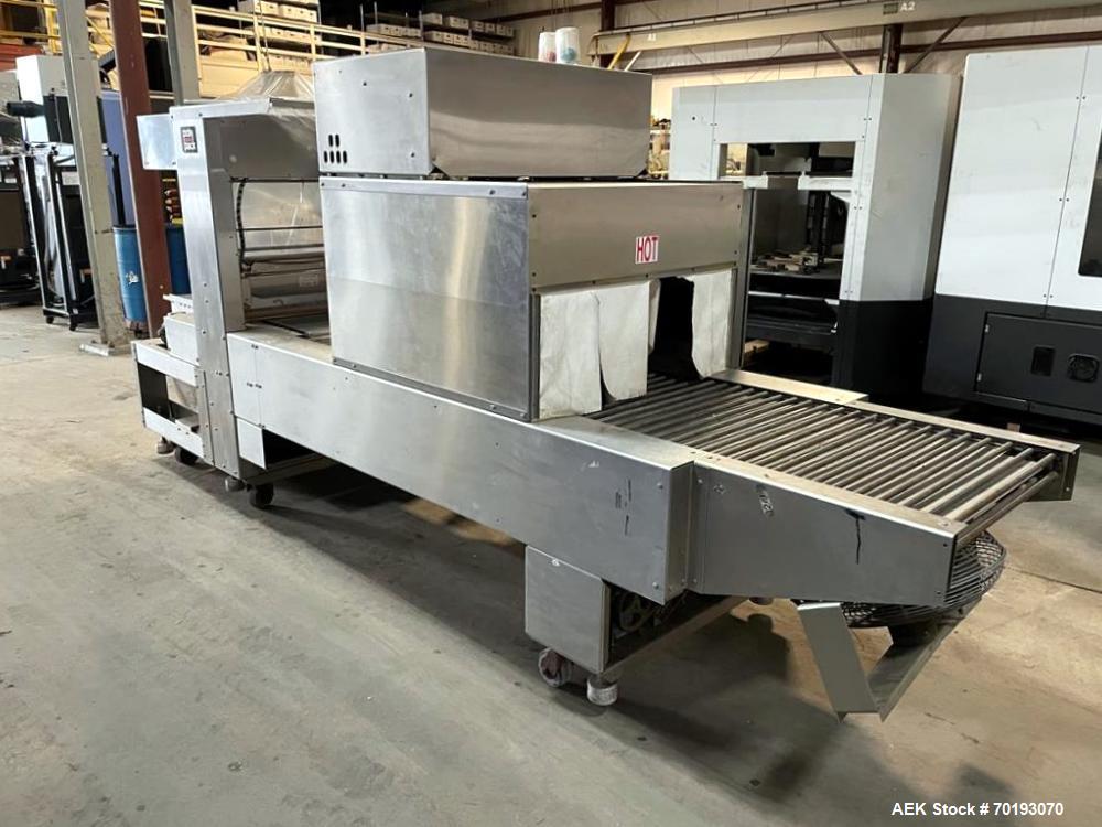 Used Poly Pack Inline Sleeve Wrapper with Heat Tunnel | Model IL-24 Shrink Packaging System