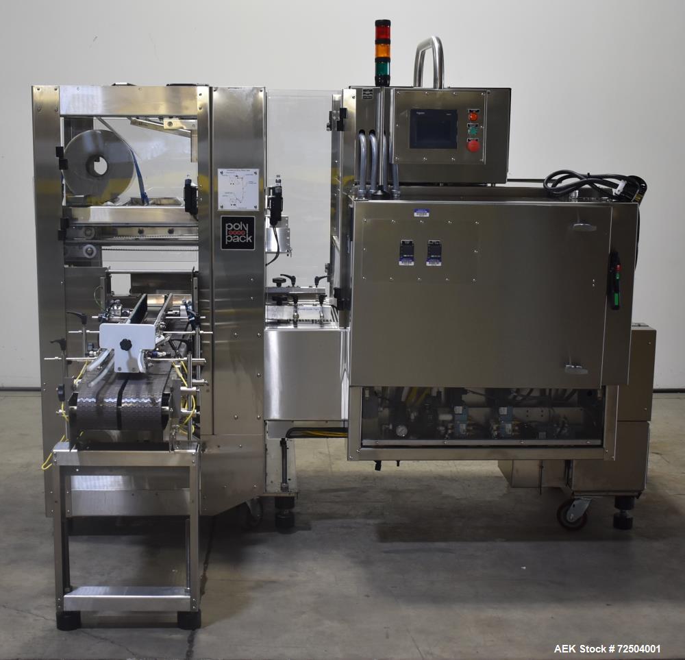 Used Polypack Model Pharma 16 Automatic Shrink/Stretch Multipack Shrink Bundler for Bottles. Capable of bundles up to 30 Bundles per minute (depending on application. Product size range: .75" - 4.25"...