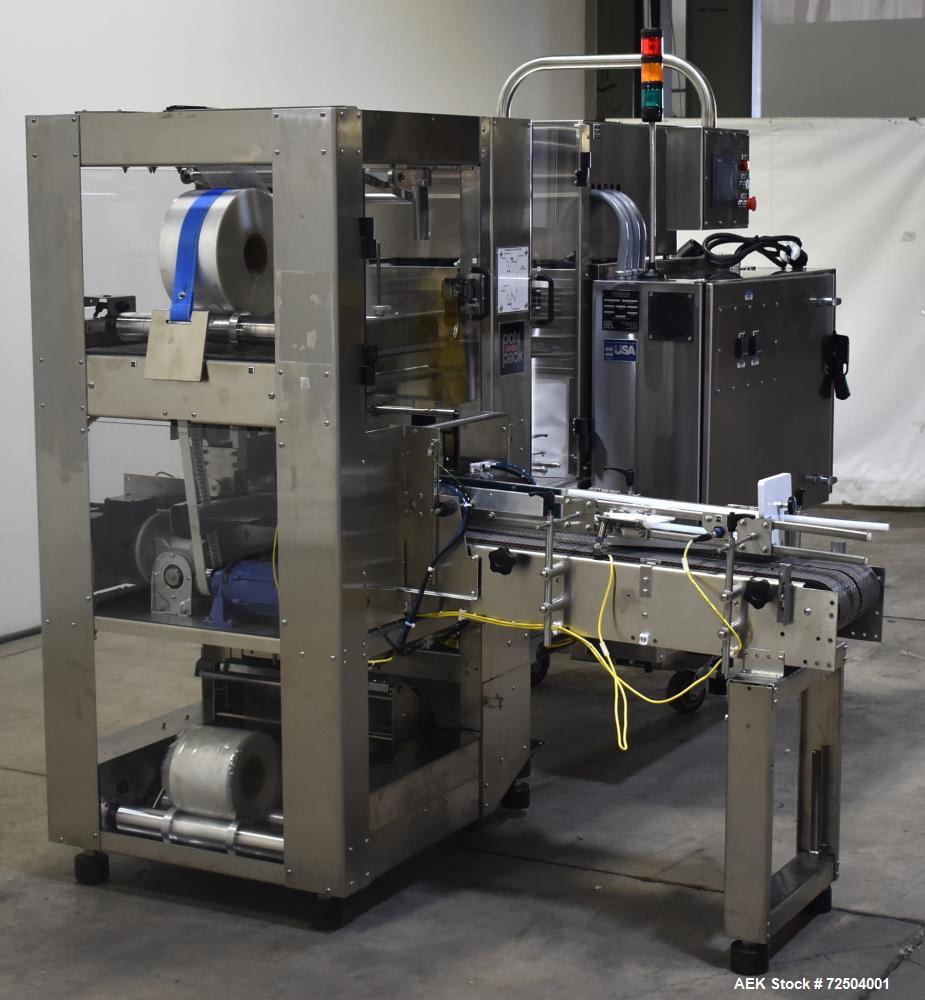 Used Polypack Model Pharma 16 Automatic Shrink/Stretch Multipack Shrink Bundler for Bottles. Capable of bundles up to 30 Bundles per minute (depending on application. Product size range: .75" - 4.25"...